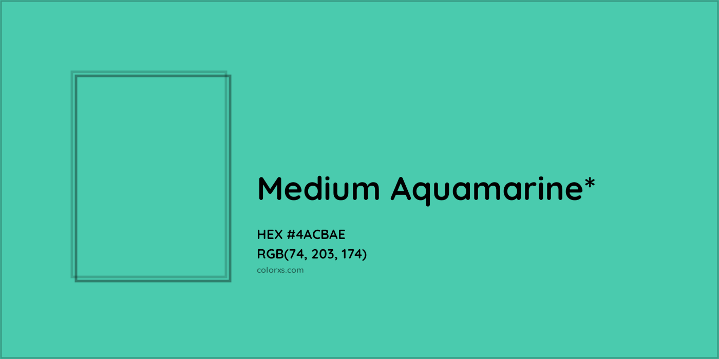 HEX #4ACBAE Color Name, Color Code, Palettes, Similar Paints, Images
