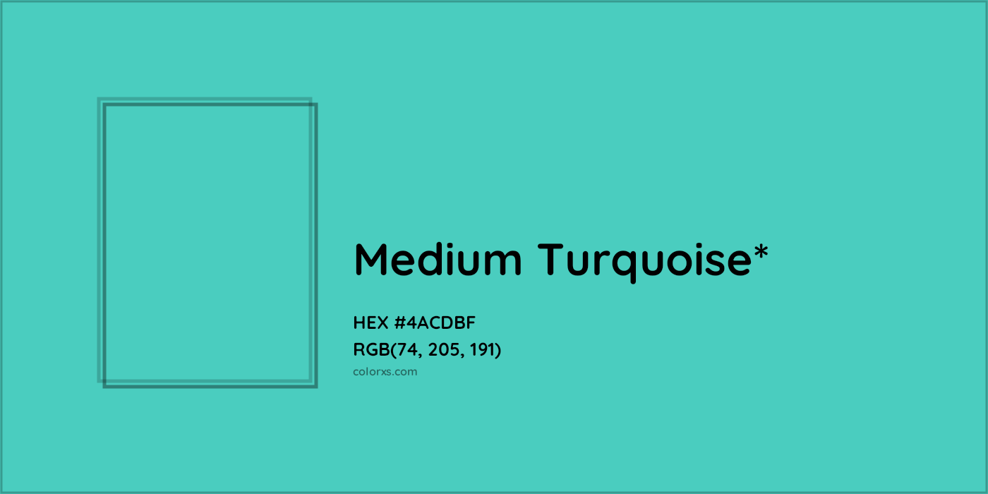 HEX #4ACDBF Color Name, Color Code, Palettes, Similar Paints, Images