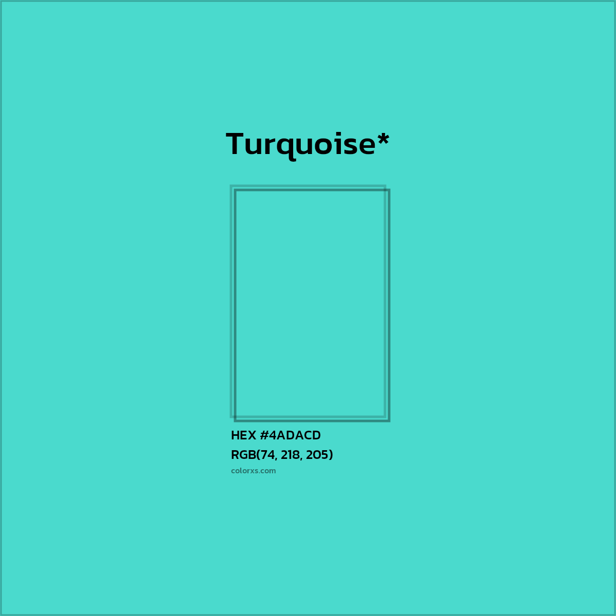 HEX #4ADACD Color Name, Color Code, Palettes, Similar Paints, Images