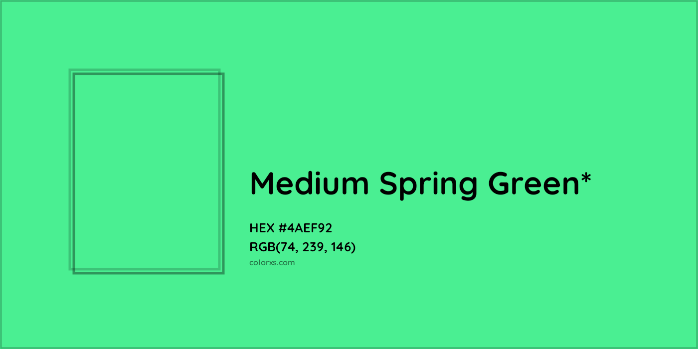 HEX #4AEF92 Color Name, Color Code, Palettes, Similar Paints, Images