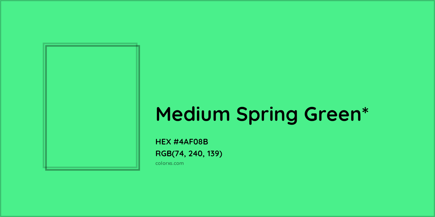 HEX #4AF08B Color Name, Color Code, Palettes, Similar Paints, Images
