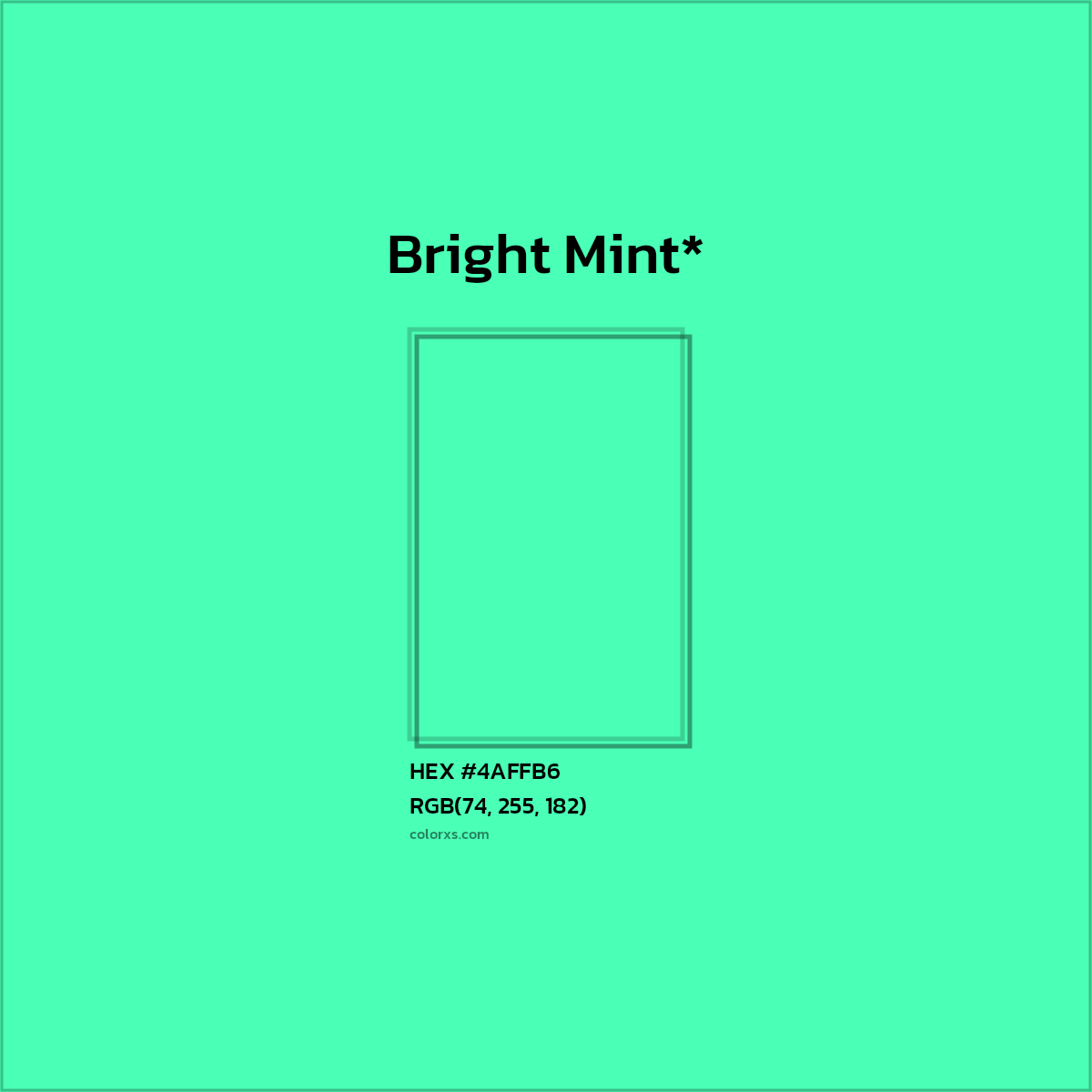 HEX #4AFFB6 Color Name, Color Code, Palettes, Similar Paints, Images
