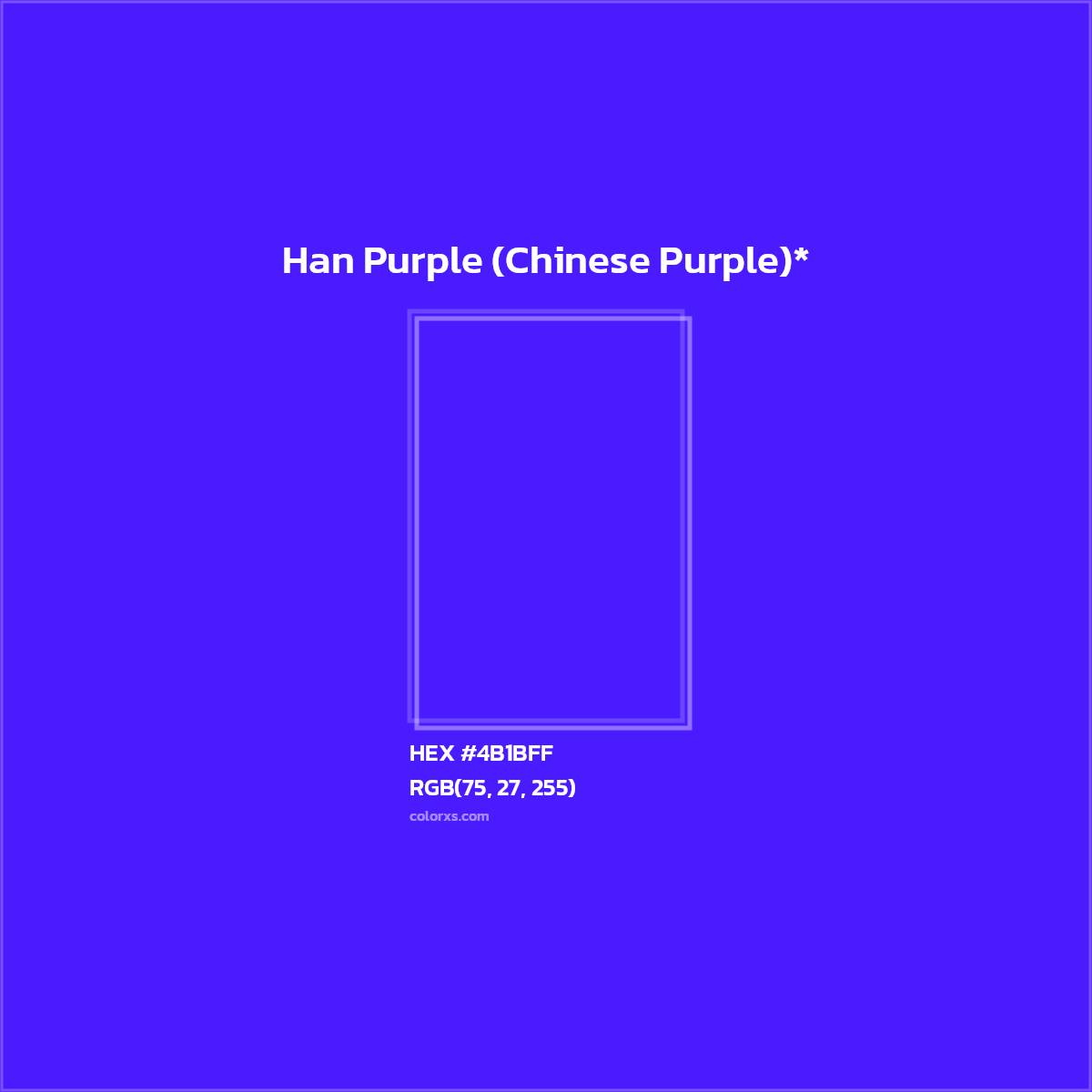 HEX #4B1BFF Color Name, Color Code, Palettes, Similar Paints, Images