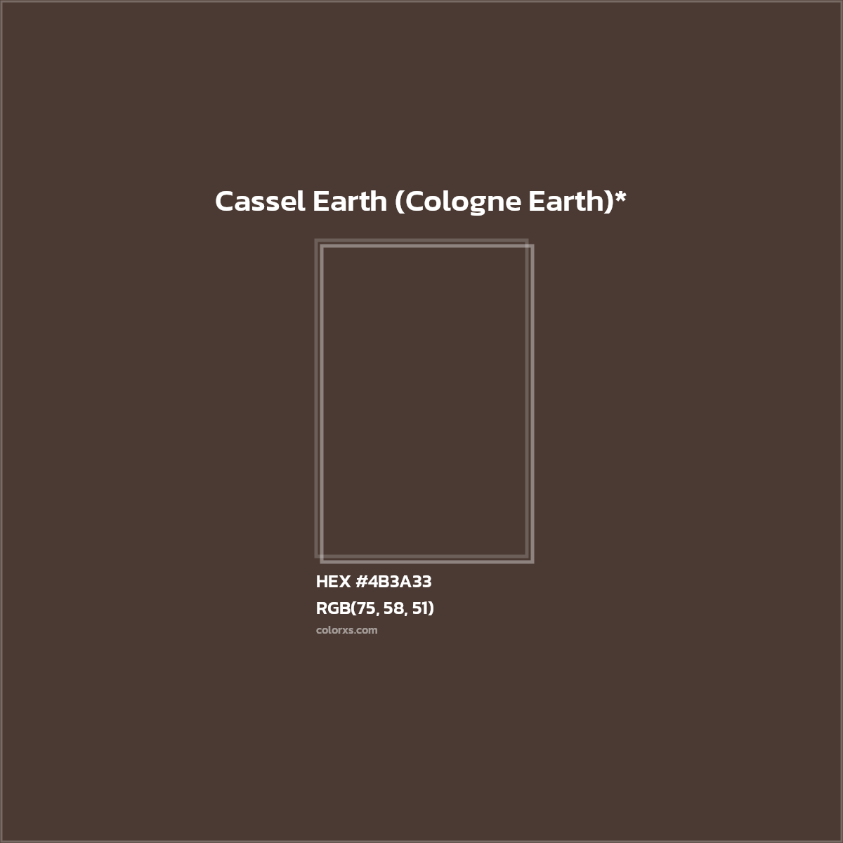 HEX #4B3A33 Color Name, Color Code, Palettes, Similar Paints, Images
