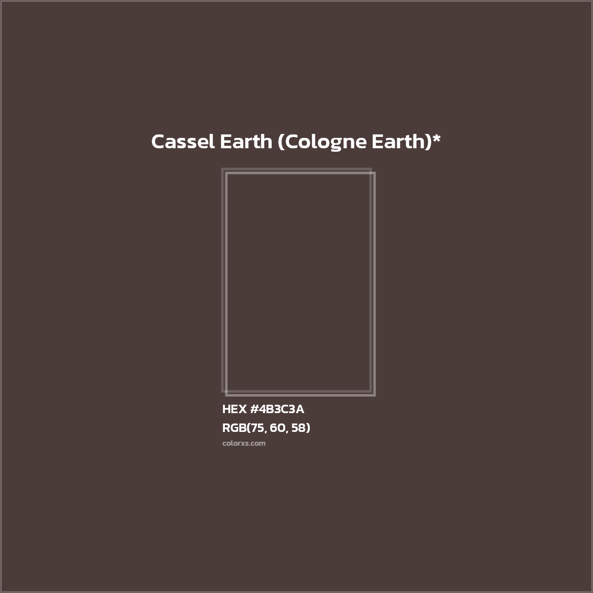 HEX #4B3C3A Color Name, Color Code, Palettes, Similar Paints, Images
