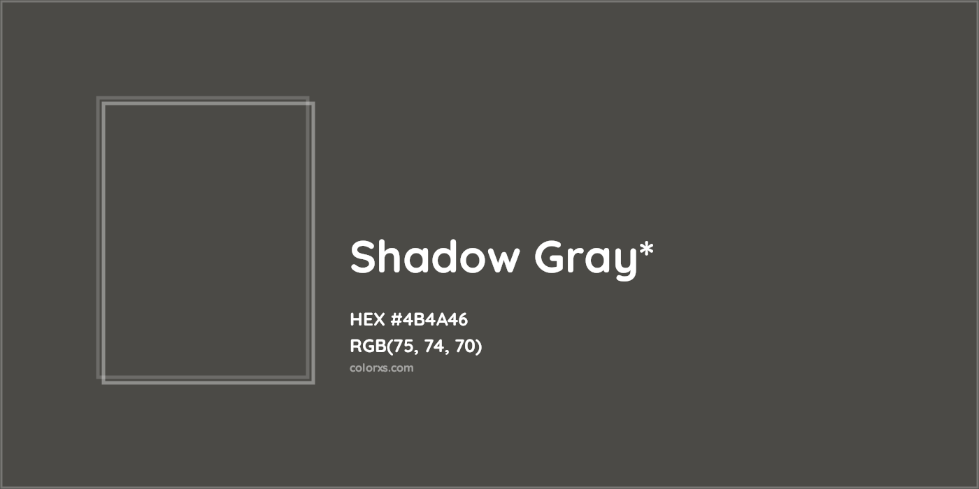 HEX #4B4A46 Color Name, Color Code, Palettes, Similar Paints, Images