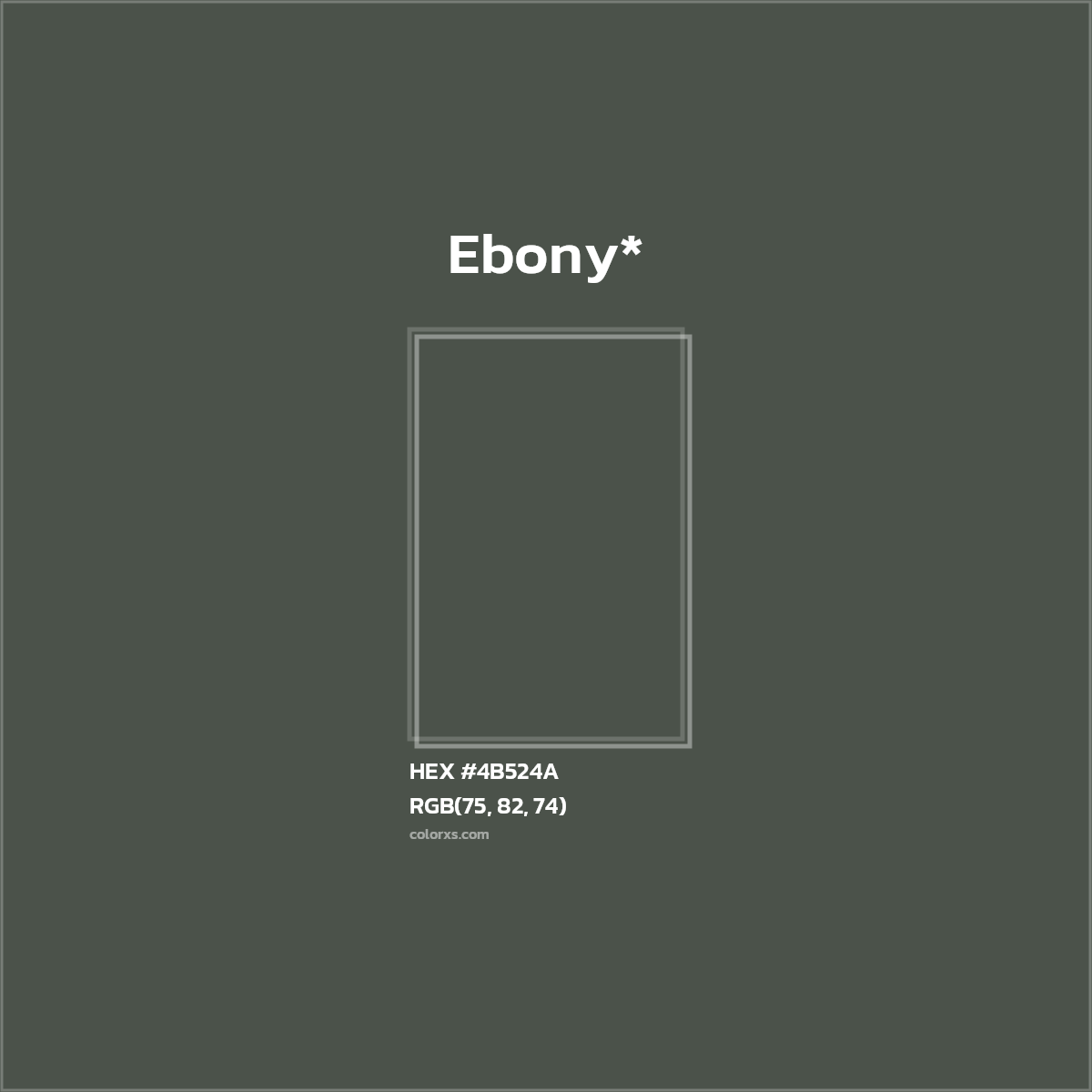 HEX #4B524A Color Name, Color Code, Palettes, Similar Paints, Images