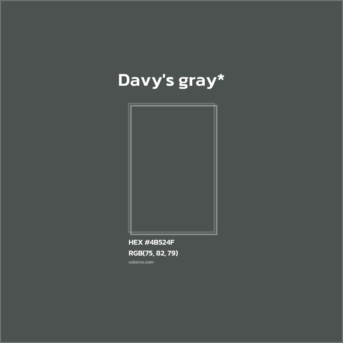 HEX #4B524F Color Name, Color Code, Palettes, Similar Paints, Images
