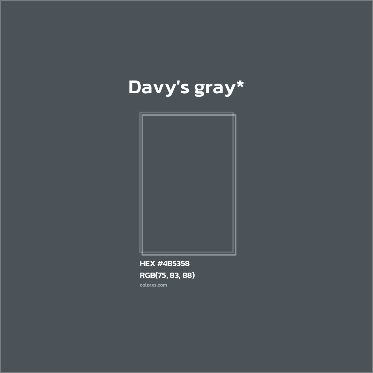 HEX #4B5358 Color Name, Color Code, Palettes, Similar Paints, Images