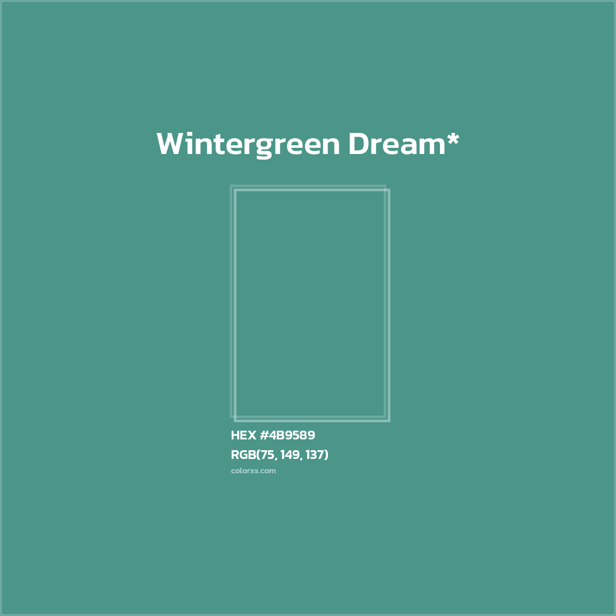 HEX #4B9589 Color Name, Color Code, Palettes, Similar Paints, Images