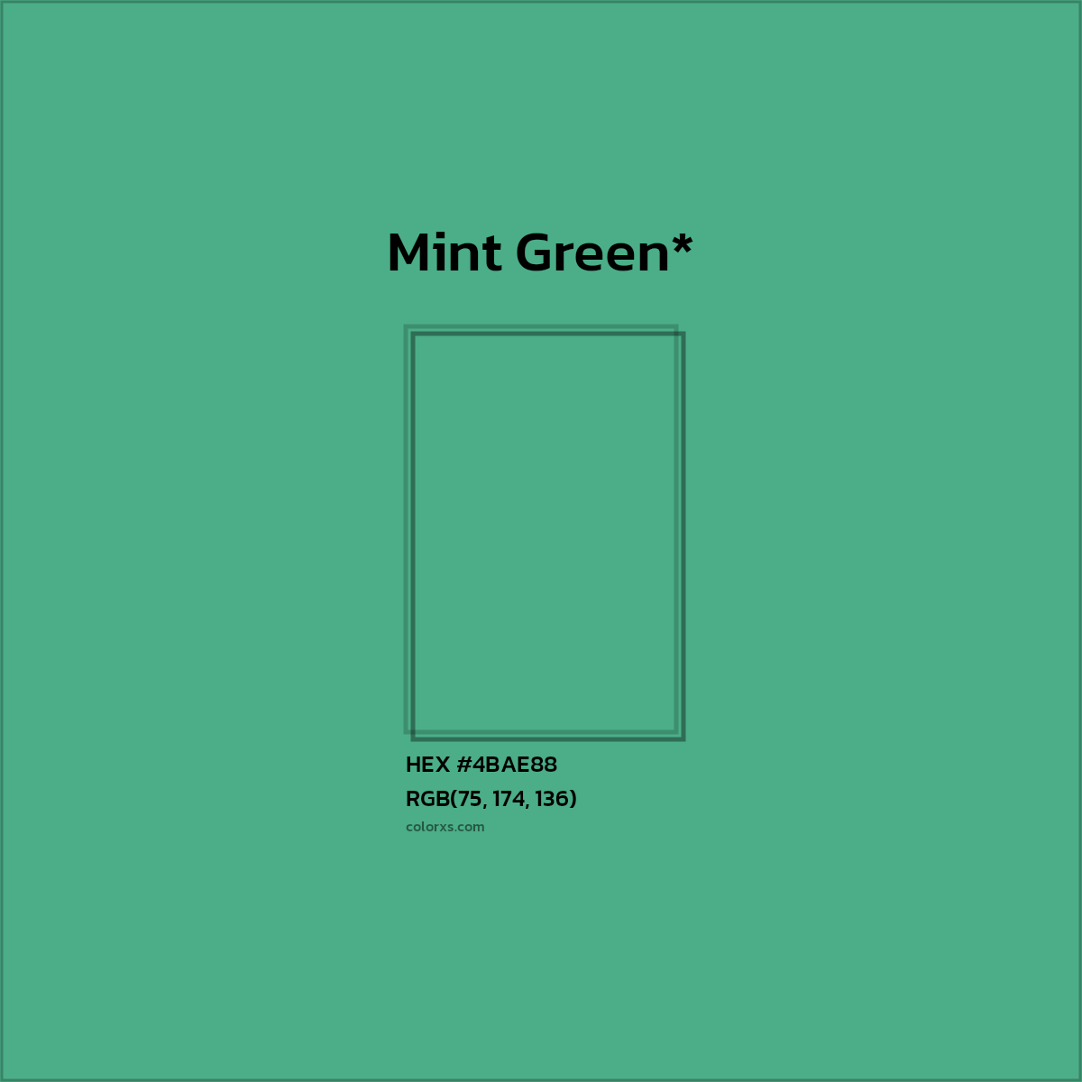 HEX #4BAE88 Color Name, Color Code, Palettes, Similar Paints, Images