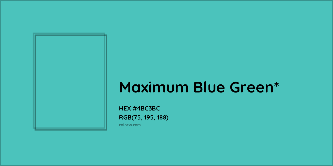 HEX #4BC3BC Color Name, Color Code, Palettes, Similar Paints, Images
