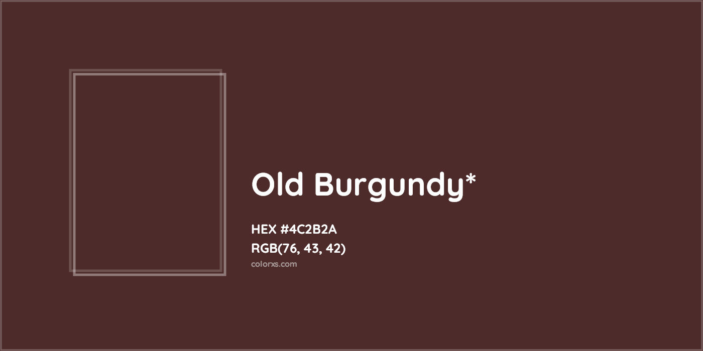 HEX #4C2B2A Color Name, Color Code, Palettes, Similar Paints, Images
