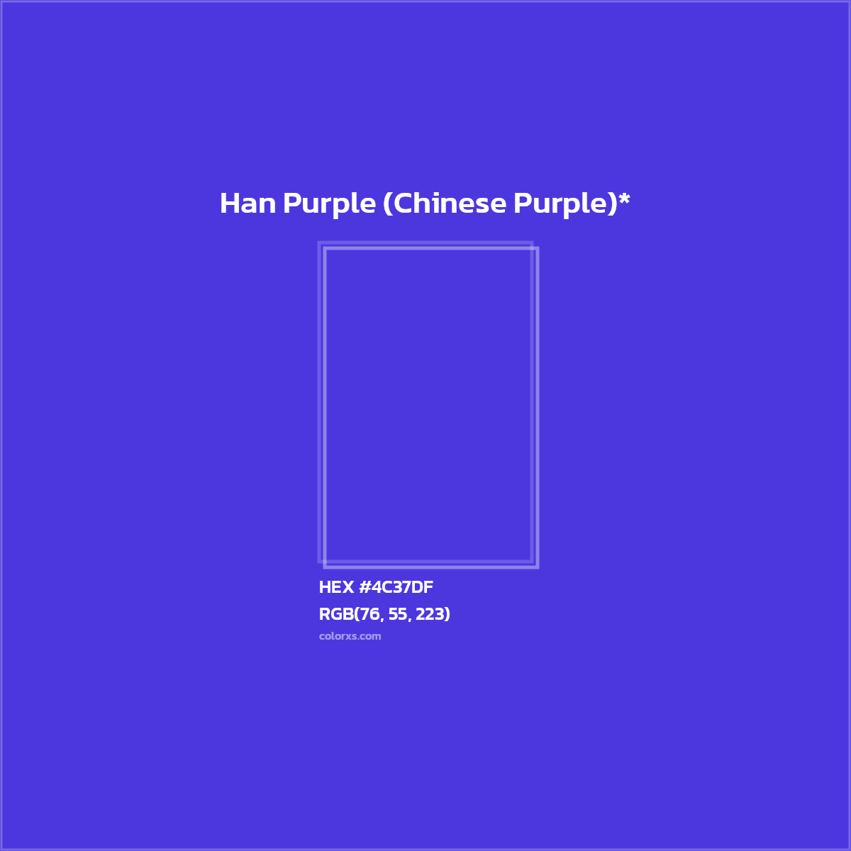 HEX #4C37DF Color Name, Color Code, Palettes, Similar Paints, Images