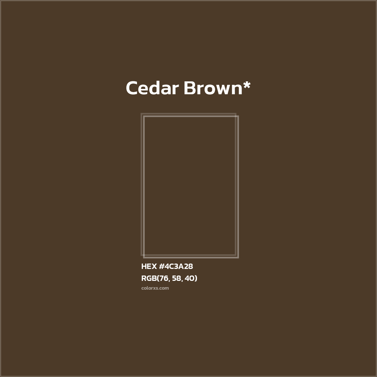 HEX #4C3A28 Color Name, Color Code, Palettes, Similar Paints, Images