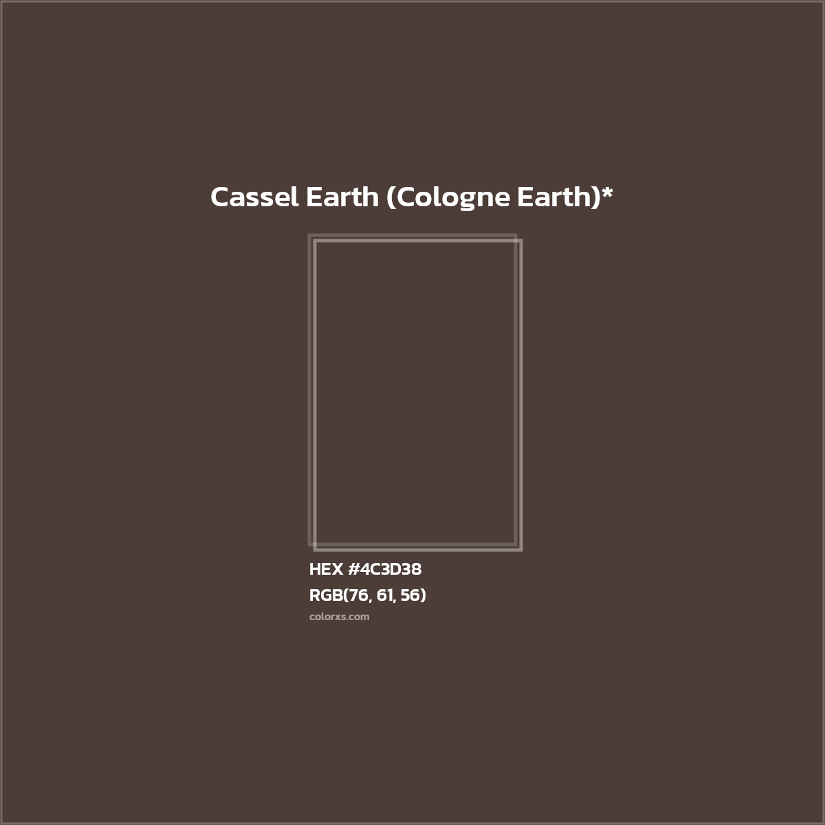 HEX #4C3D38 Color Name, Color Code, Palettes, Similar Paints, Images