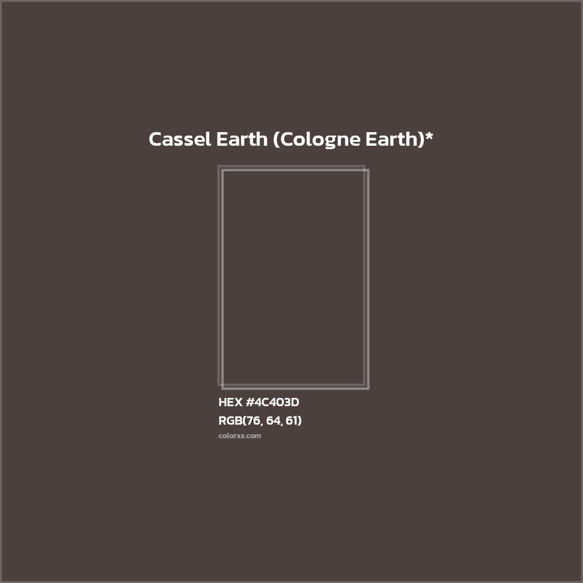 HEX #4C403D Color Name, Color Code, Palettes, Similar Paints, Images