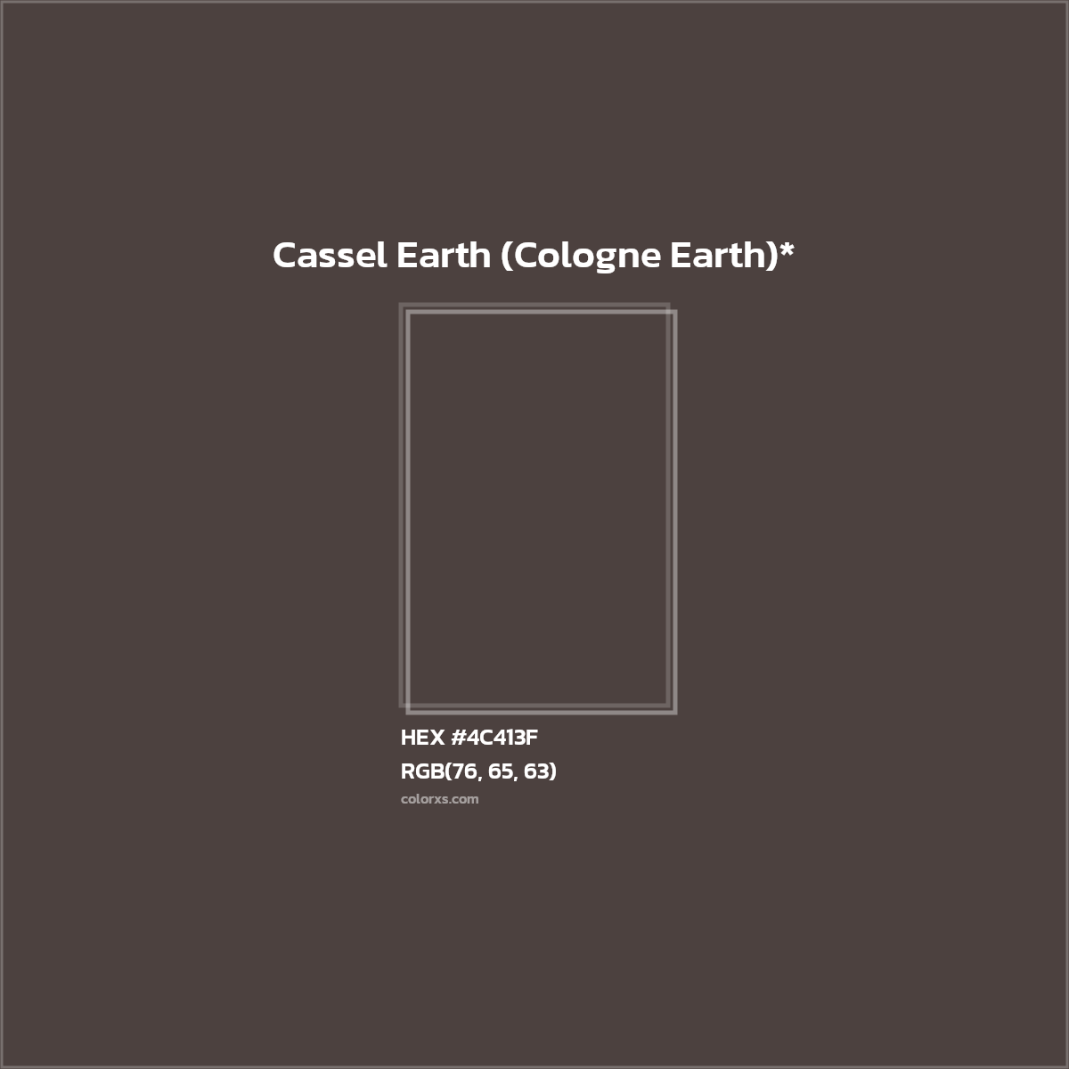 HEX #4C413F Color Name, Color Code, Palettes, Similar Paints, Images
