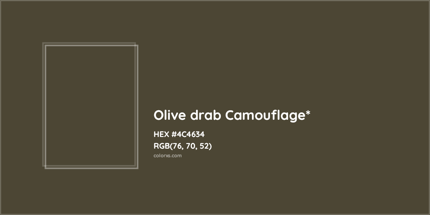 HEX #4C4634 Color Name, Color Code, Palettes, Similar Paints, Images