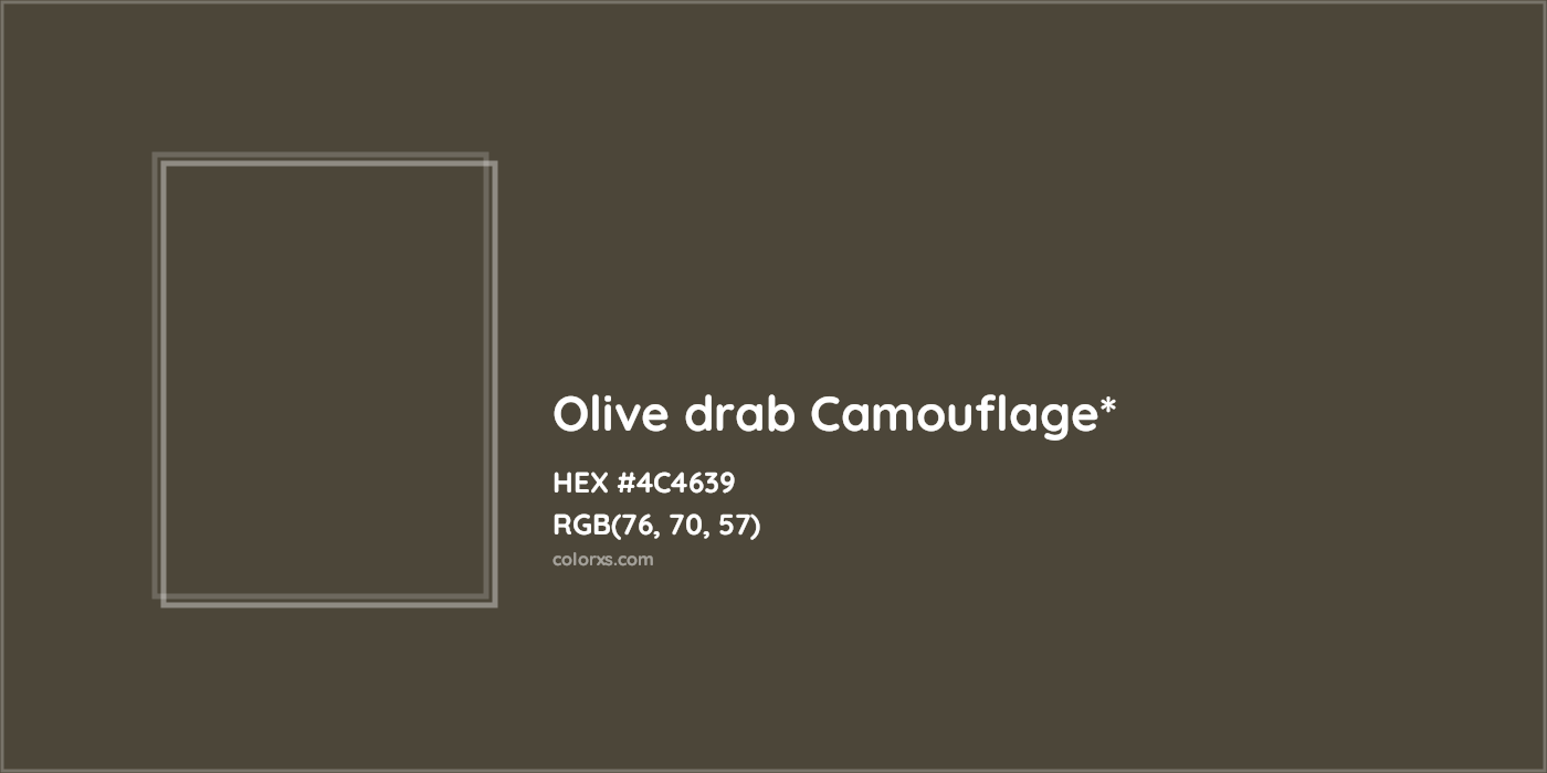 HEX #4C4639 Color Name, Color Code, Palettes, Similar Paints, Images