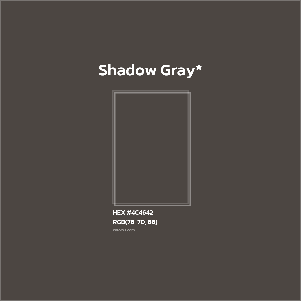 HEX #4C4642 Color Name, Color Code, Palettes, Similar Paints, Images