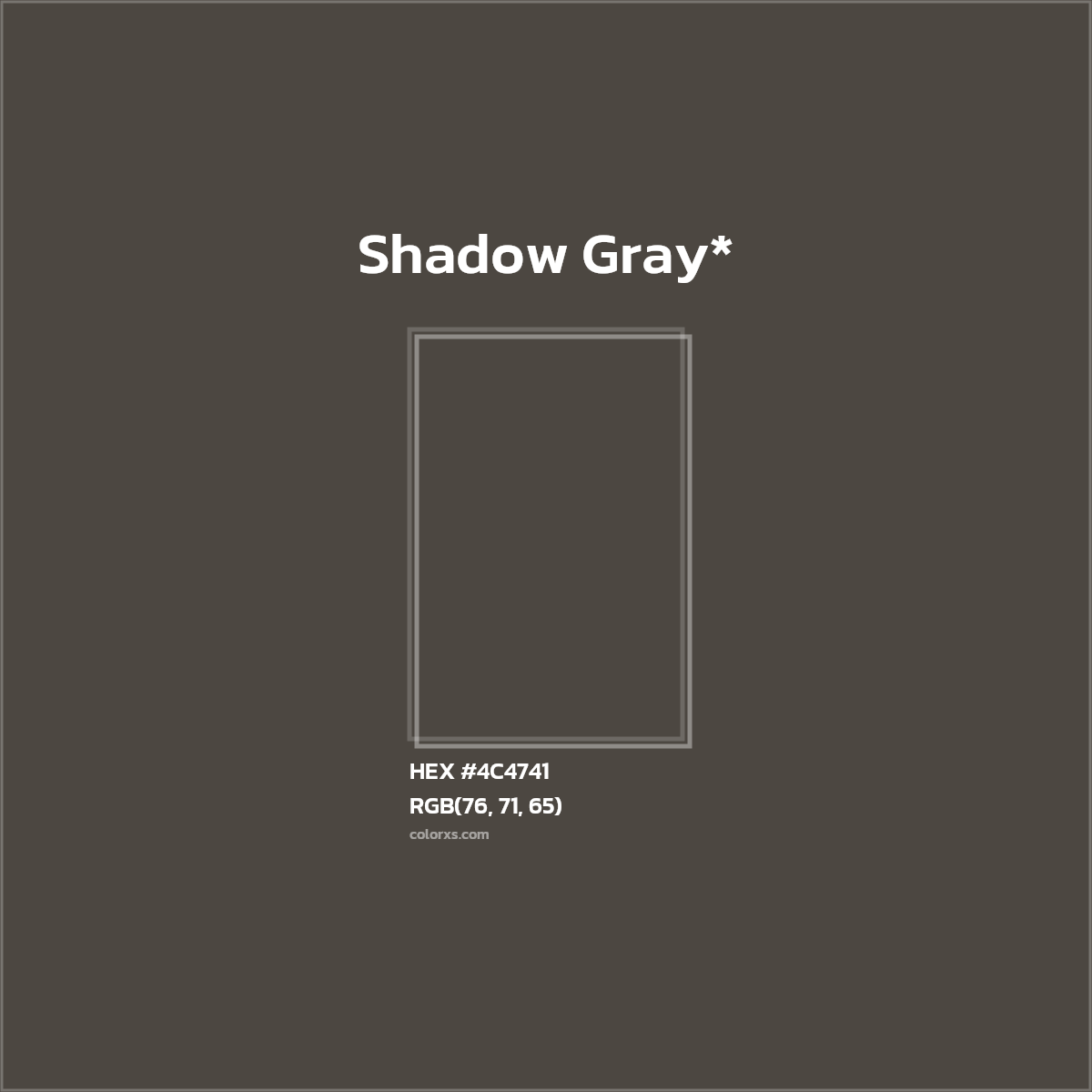 HEX #4C4741 Color Name, Color Code, Palettes, Similar Paints, Images