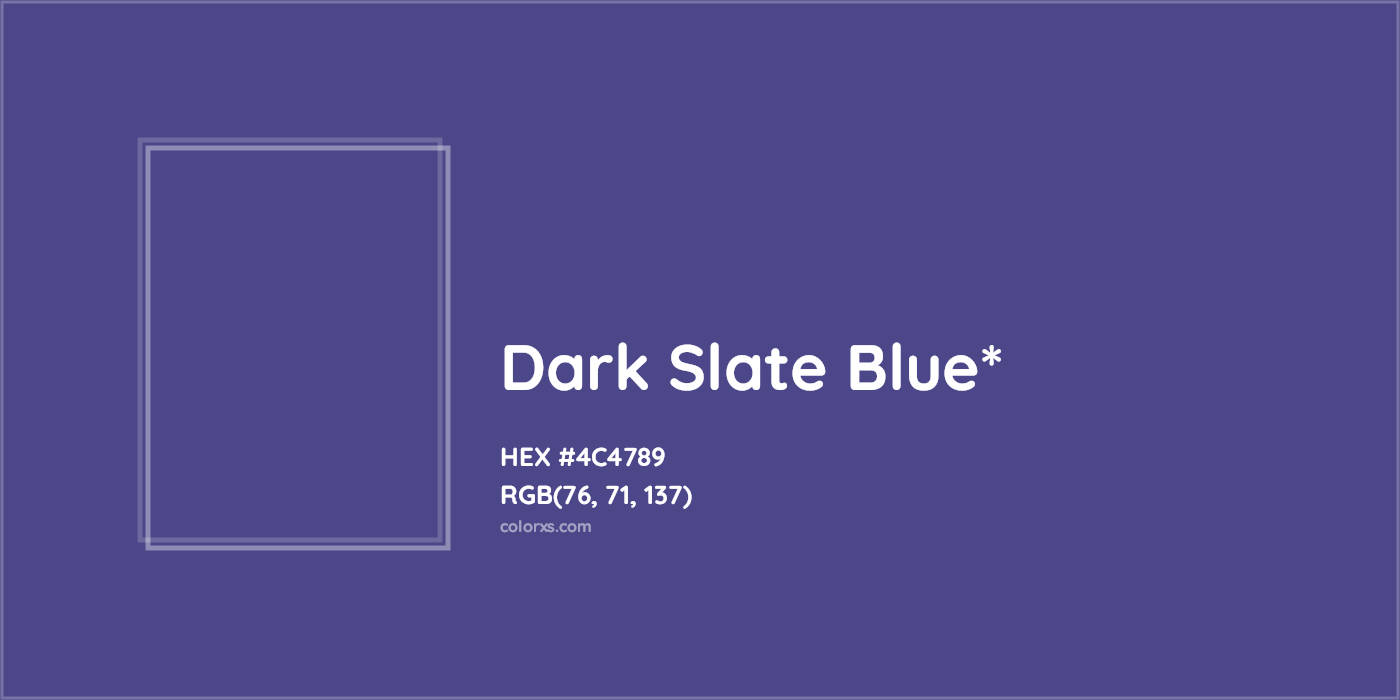 HEX #4C4789 Color Name, Color Code, Palettes, Similar Paints, Images