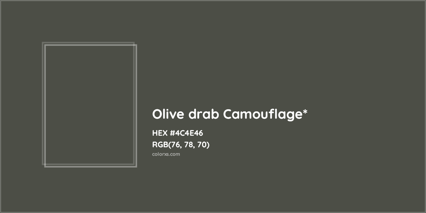 HEX #4C4E46 Color Name, Color Code, Palettes, Similar Paints, Images