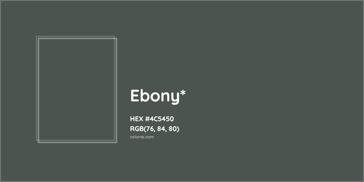 HEX #4C5450 Color Name, Color Code, Palettes, Similar Paints, Images