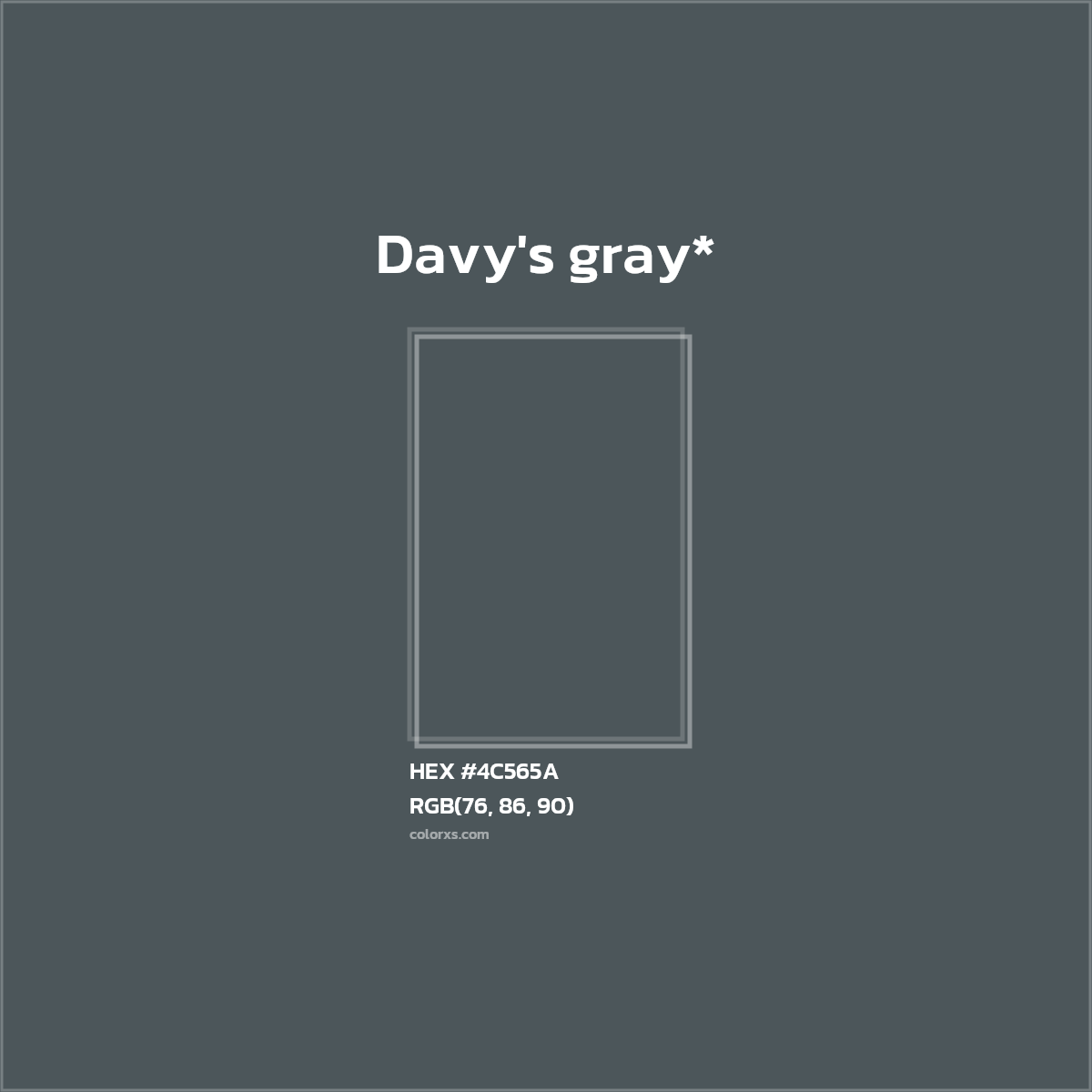 HEX #4C565A Color Name, Color Code, Palettes, Similar Paints, Images