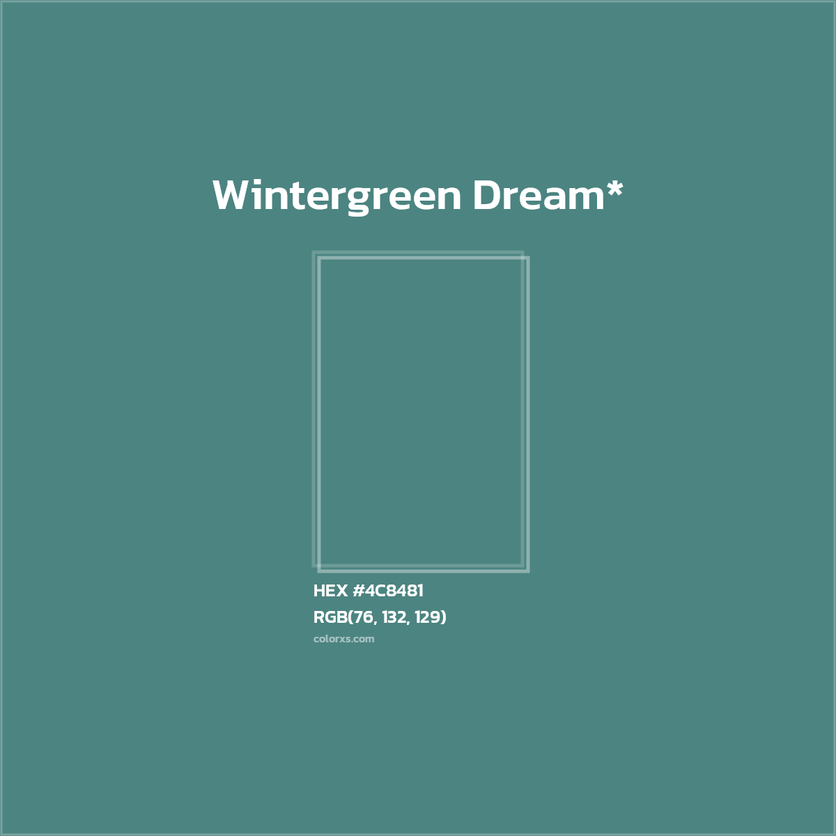 HEX #4C8481 Color Name, Color Code, Palettes, Similar Paints, Images