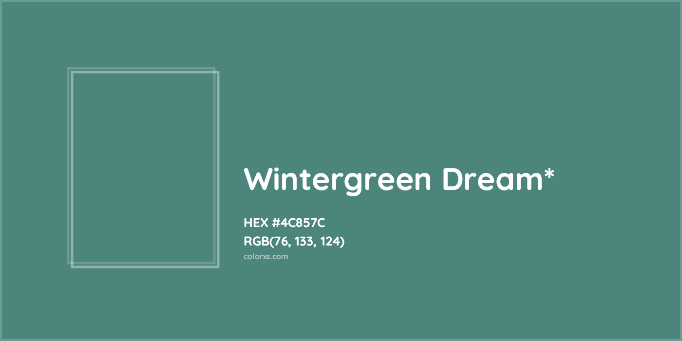 HEX #4C857C Color Name, Color Code, Palettes, Similar Paints, Images