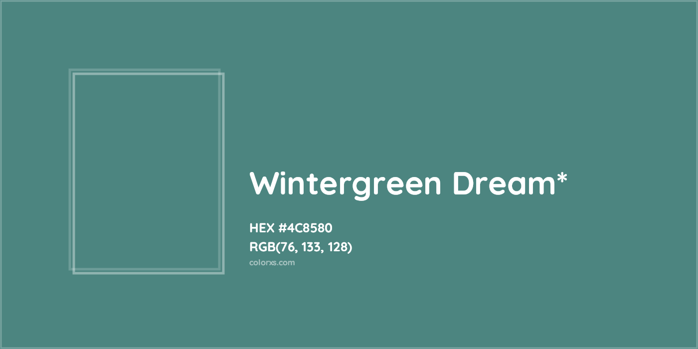 HEX #4C8580 Color Name, Color Code, Palettes, Similar Paints, Images