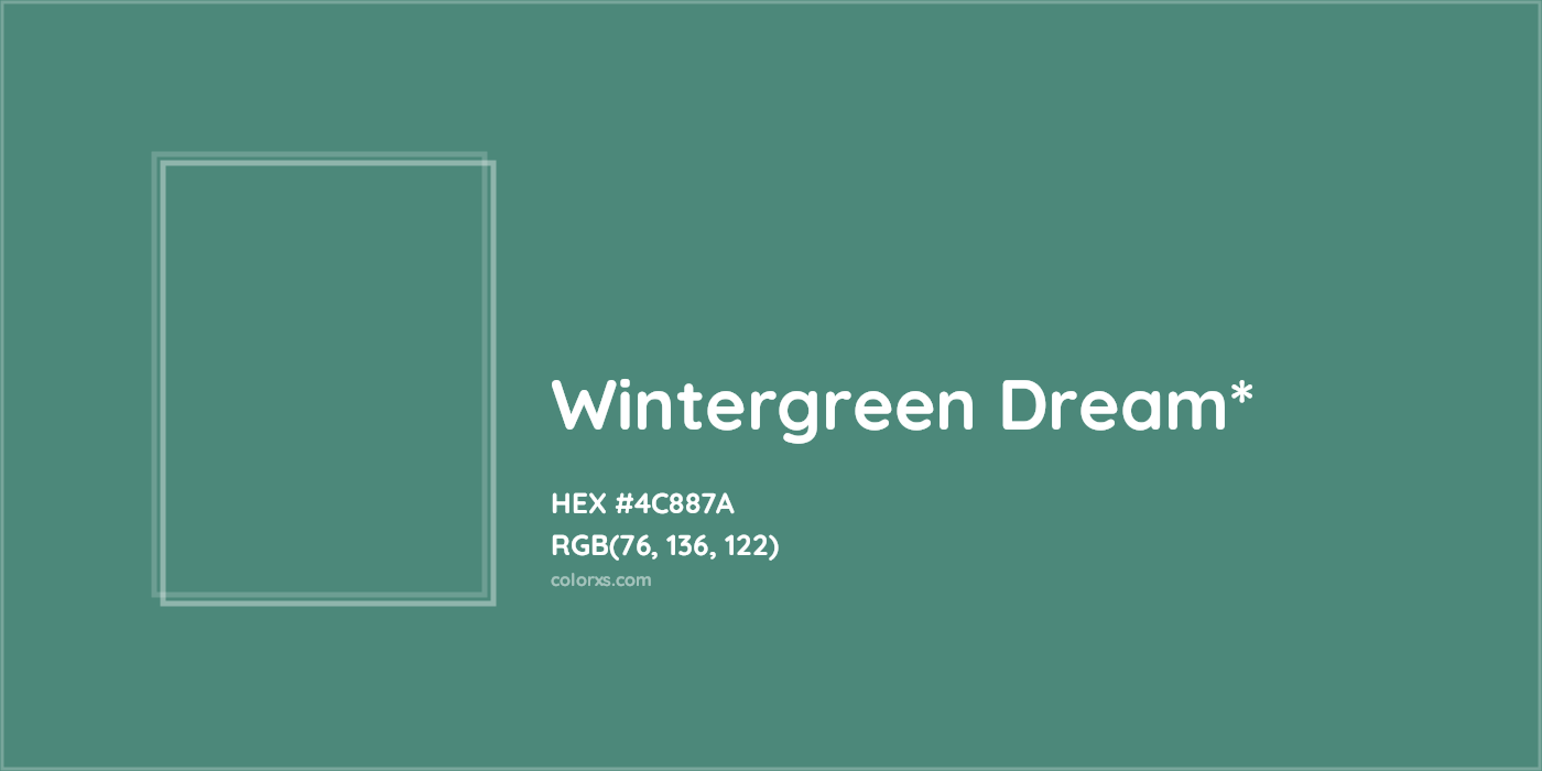 HEX #4C887A Color Name, Color Code, Palettes, Similar Paints, Images
