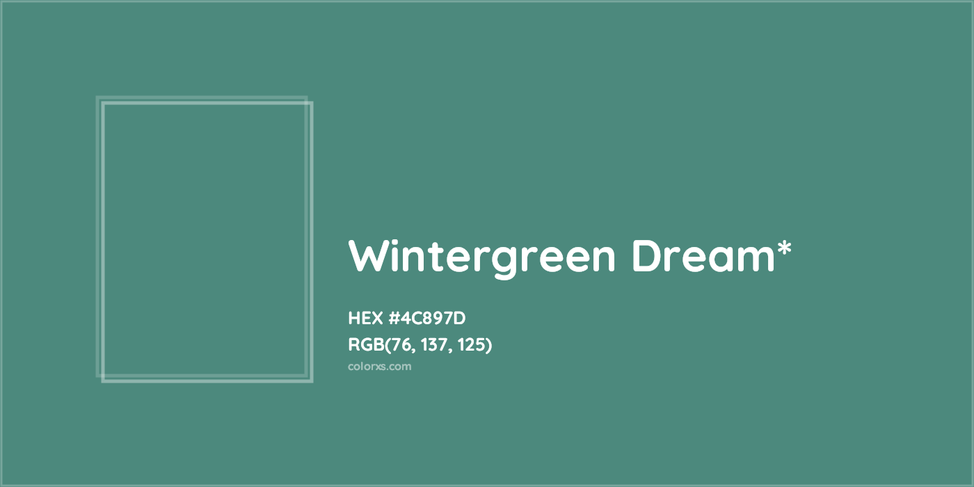 HEX #4C897D Color Name, Color Code, Palettes, Similar Paints, Images