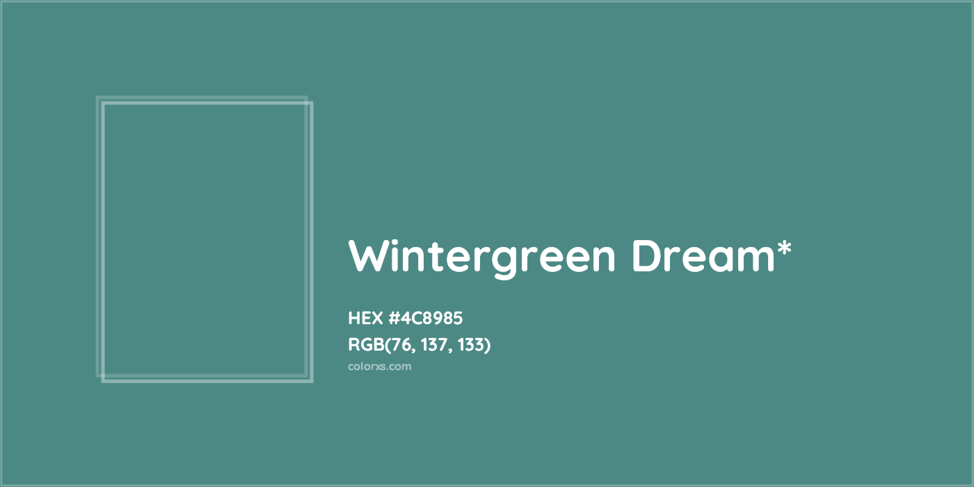 HEX #4C8985 Color Name, Color Code, Palettes, Similar Paints, Images