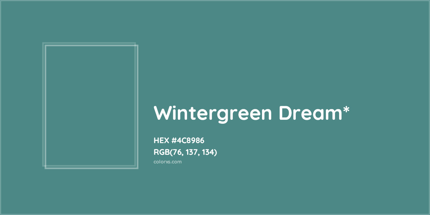 HEX #4C8986 Color Name, Color Code, Palettes, Similar Paints, Images