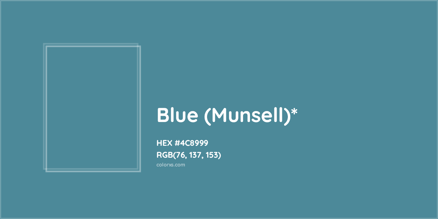 HEX #4C8999 Color Name, Color Code, Palettes, Similar Paints, Images