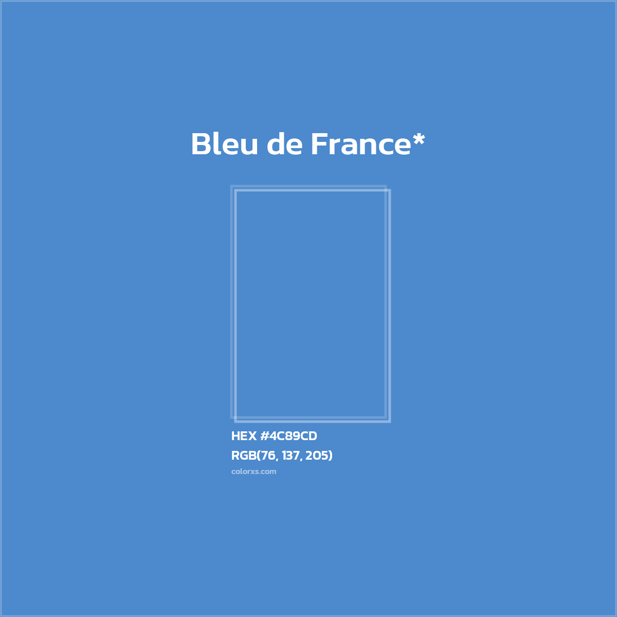 HEX #4C89CD Color Name, Color Code, Palettes, Similar Paints, Images