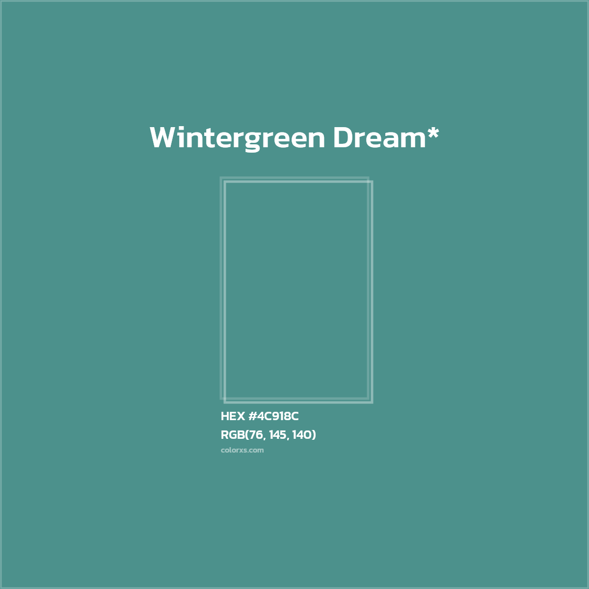 HEX #4C918C Color Name, Color Code, Palettes, Similar Paints, Images