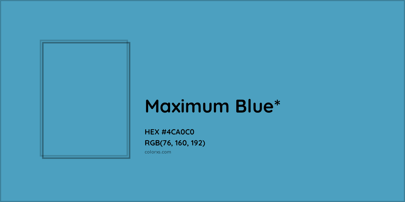 HEX #4CA0C0 Color Name, Color Code, Palettes, Similar Paints, Images