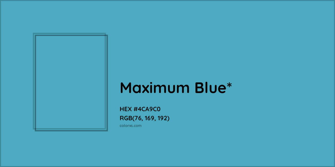 HEX #4CA9C0 Color Name, Color Code, Palettes, Similar Paints, Images
