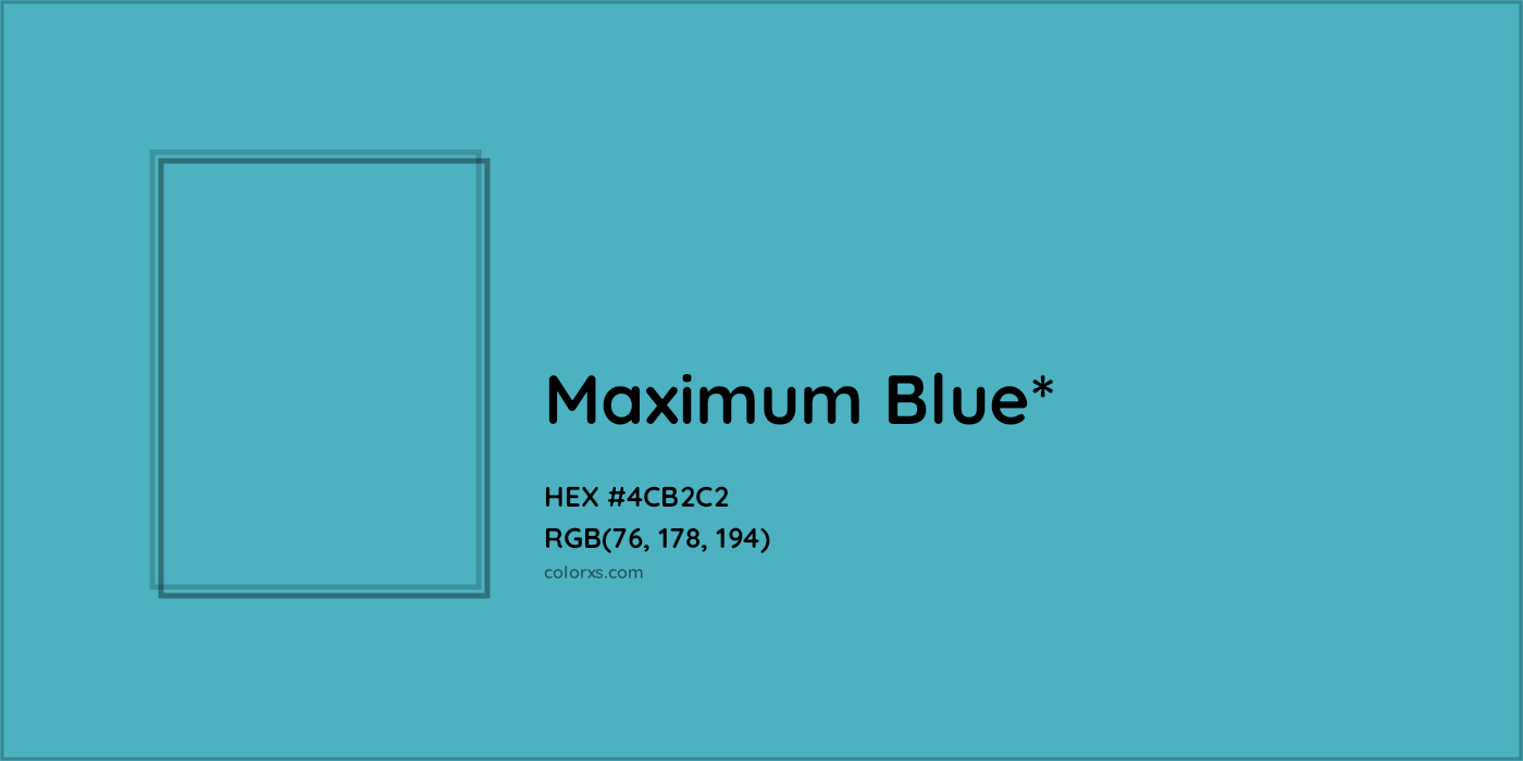 HEX #4CB2C2 Color Name, Color Code, Palettes, Similar Paints, Images