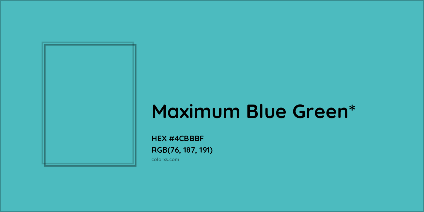HEX #4CBBBF Color Name, Color Code, Palettes, Similar Paints, Images