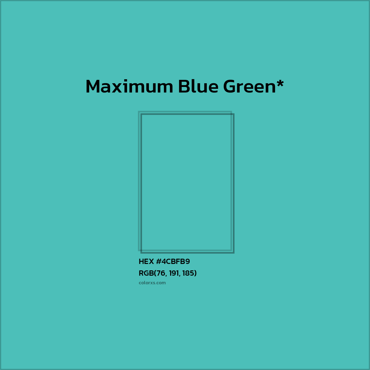 HEX #4CBFB9 Color Name, Color Code, Palettes, Similar Paints, Images