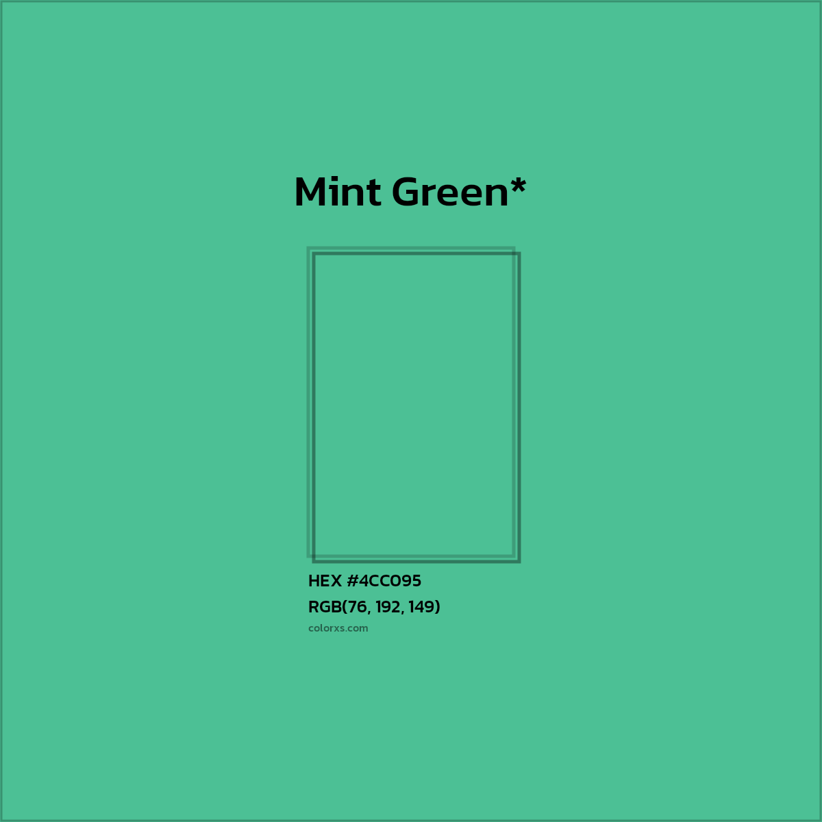 HEX #4CC095 Color Name, Color Code, Palettes, Similar Paints, Images