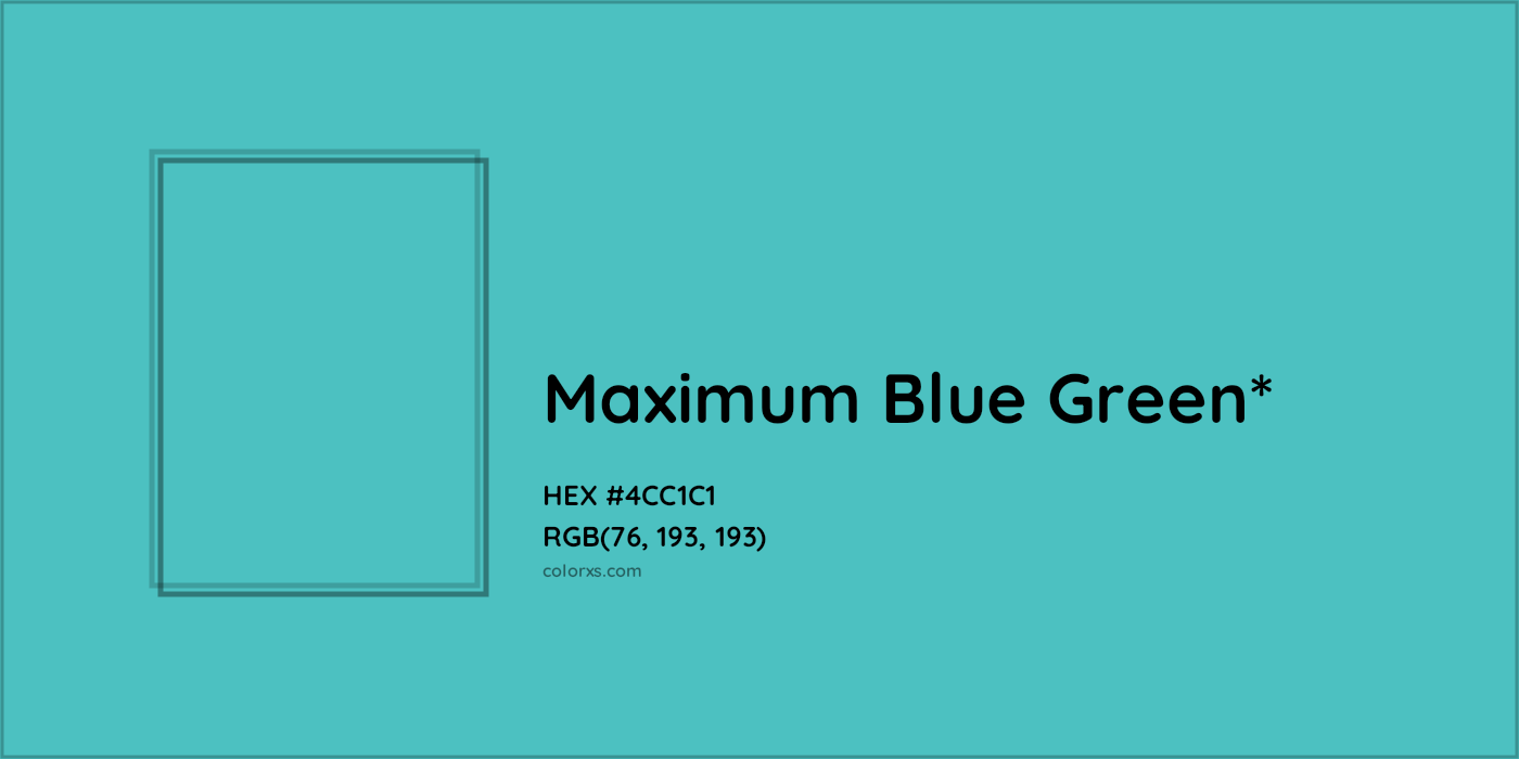 HEX #4CC1C1 Color Name, Color Code, Palettes, Similar Paints, Images