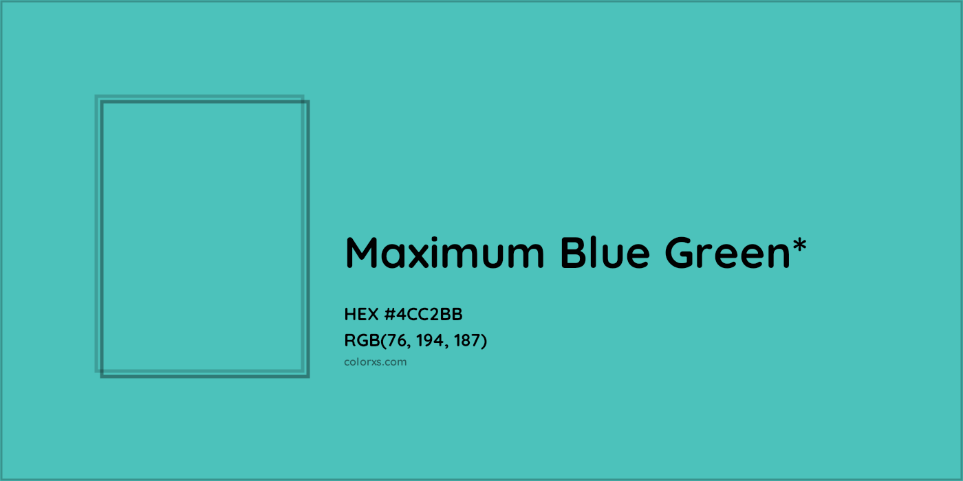 HEX #4CC2BB Color Name, Color Code, Palettes, Similar Paints, Images