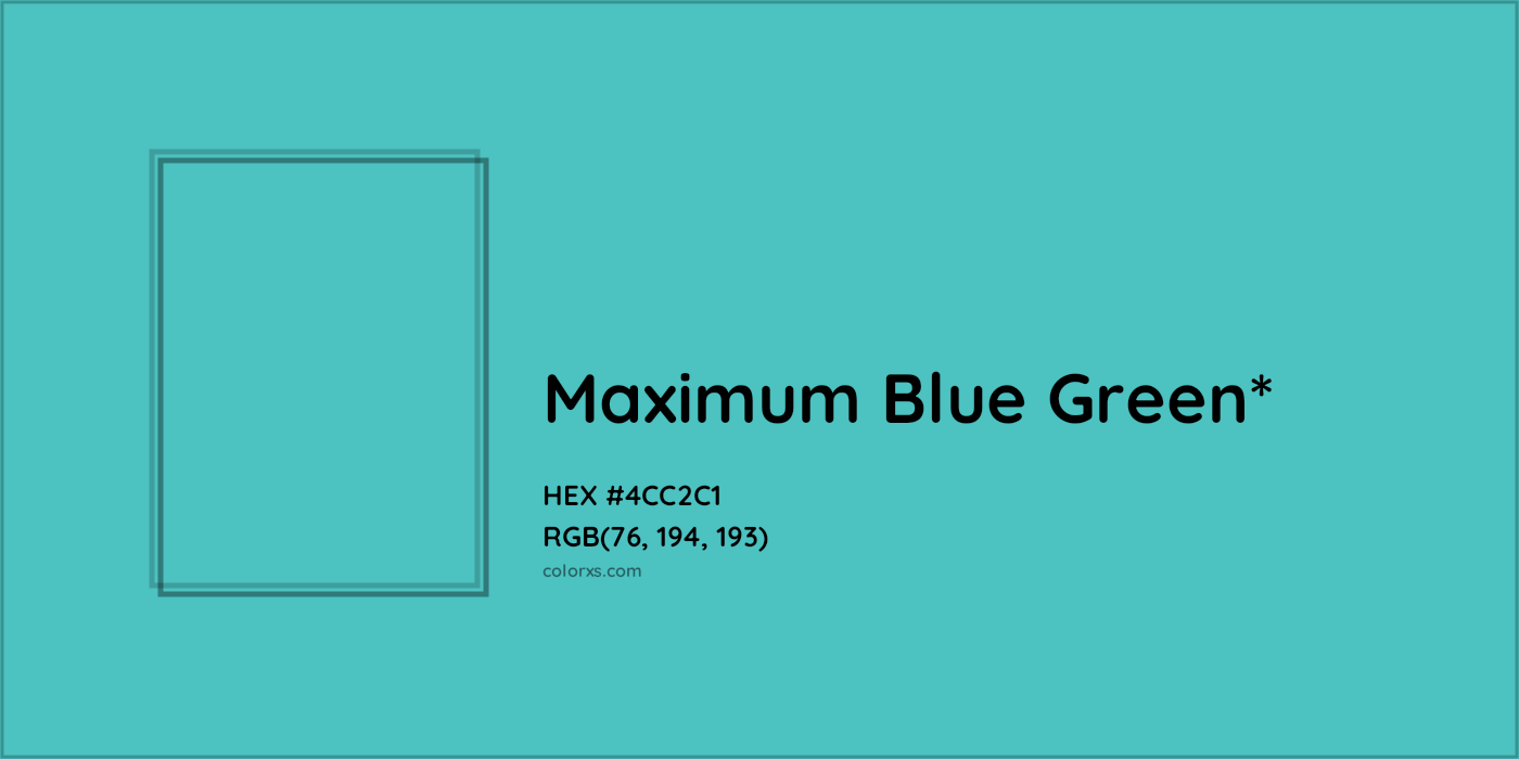 HEX #4CC2C1 Color Name, Color Code, Palettes, Similar Paints, Images