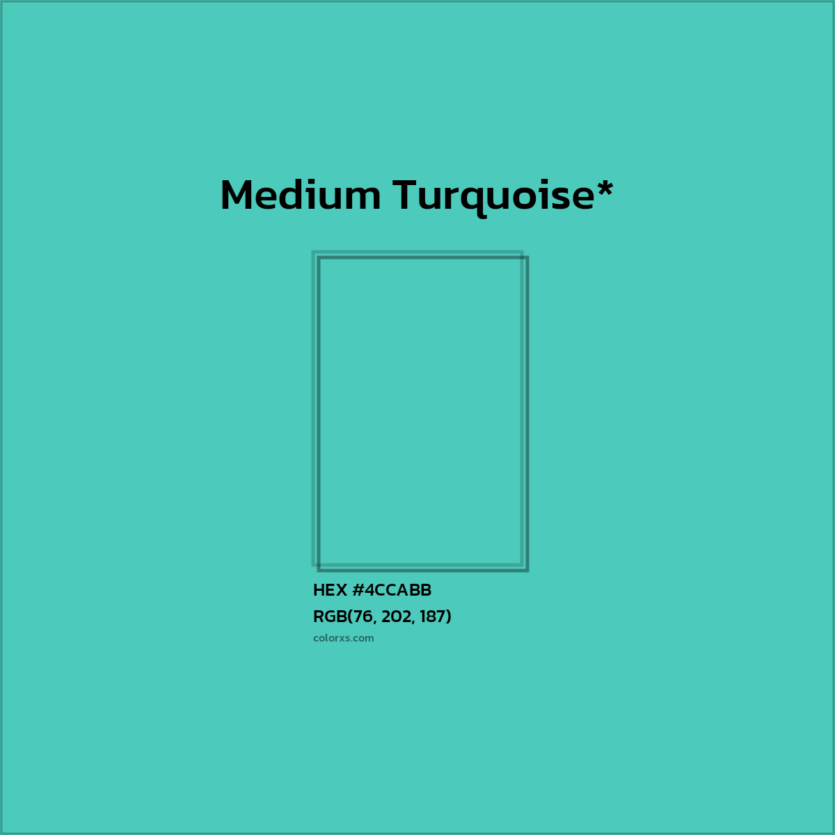 HEX #4CCABB Color Name, Color Code, Palettes, Similar Paints, Images